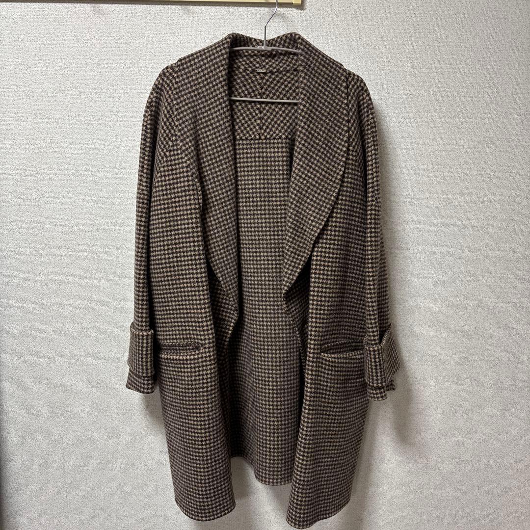 Mila Owen チェスターコート ONE SIZE チェック柄　川口春奈着用 Mila Owen チェック柄 ハーフ丈Aラインコート サイレント 川口春奈着用