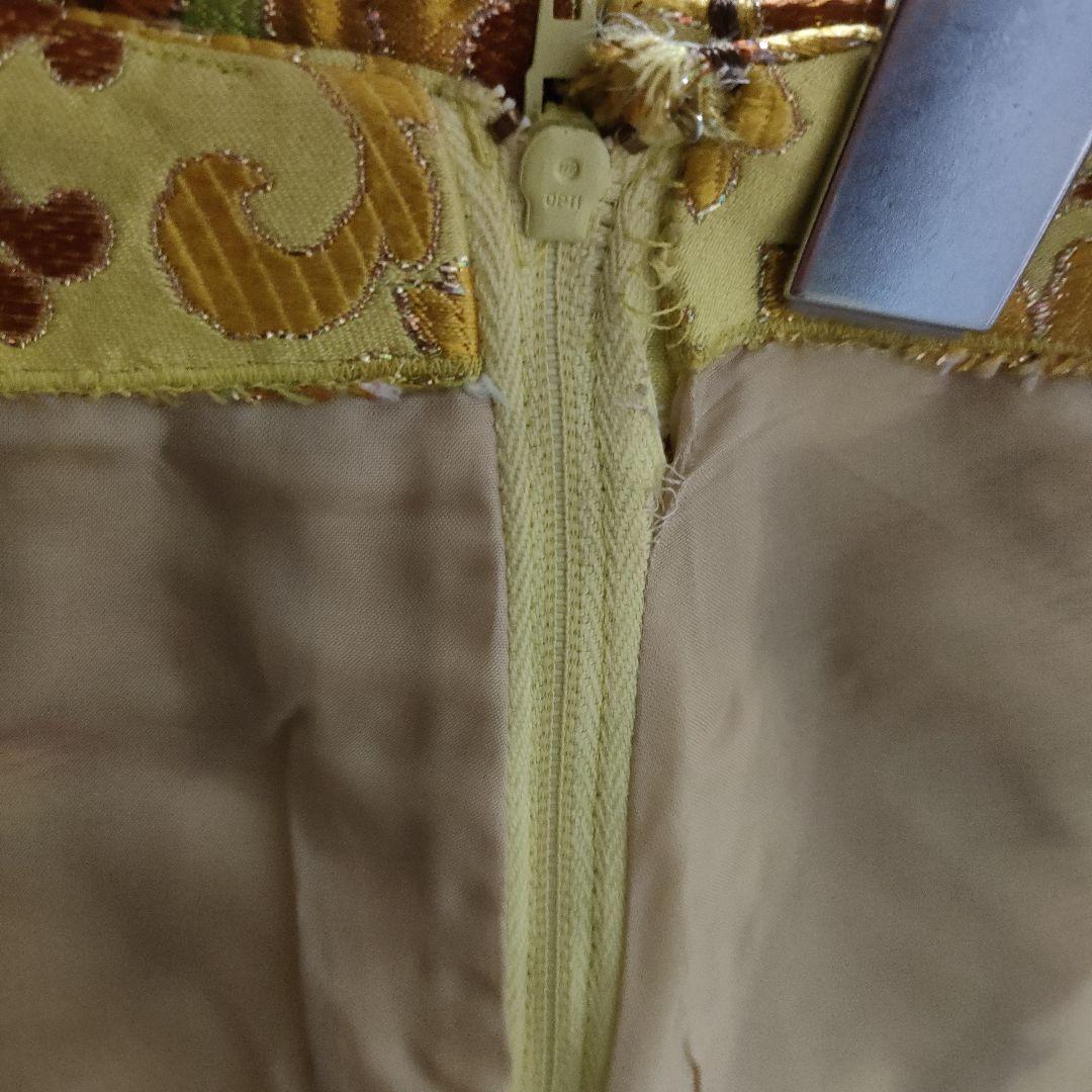 プラダ ゴブラン織スカート サイズ38 黄緑