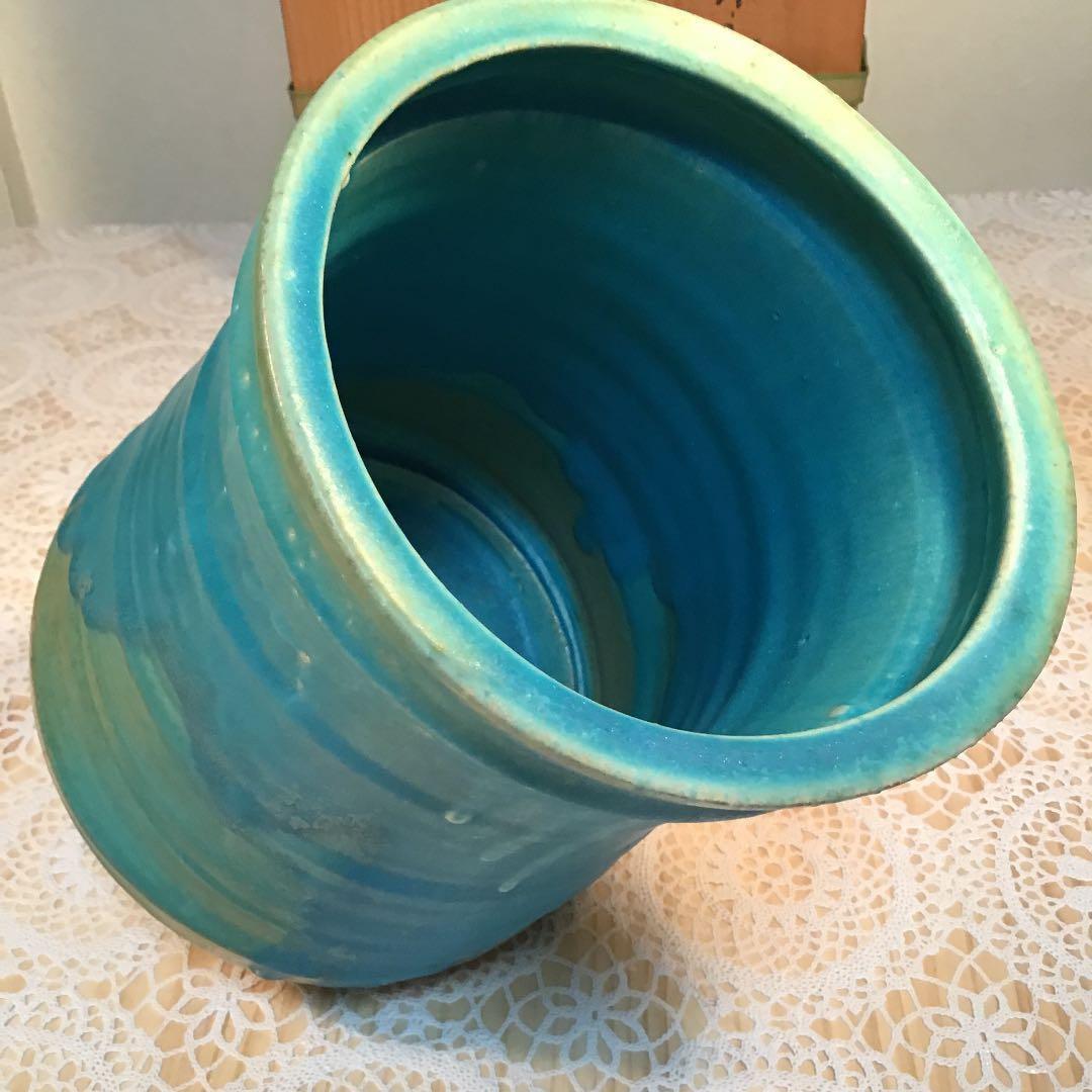 茶道具 水指 宝徳末六華窯 共箱 口径155ミリ 高さ約