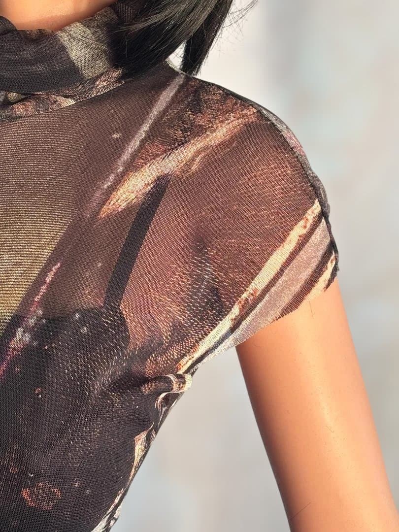 JeanPaul GAULTIER 総柄パワーネットワンピース&キャミソール