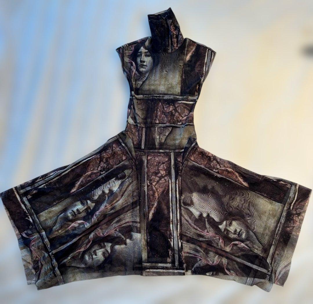 JeanPaul GAULTIER 総柄パワーネットワンピース&キャミソール