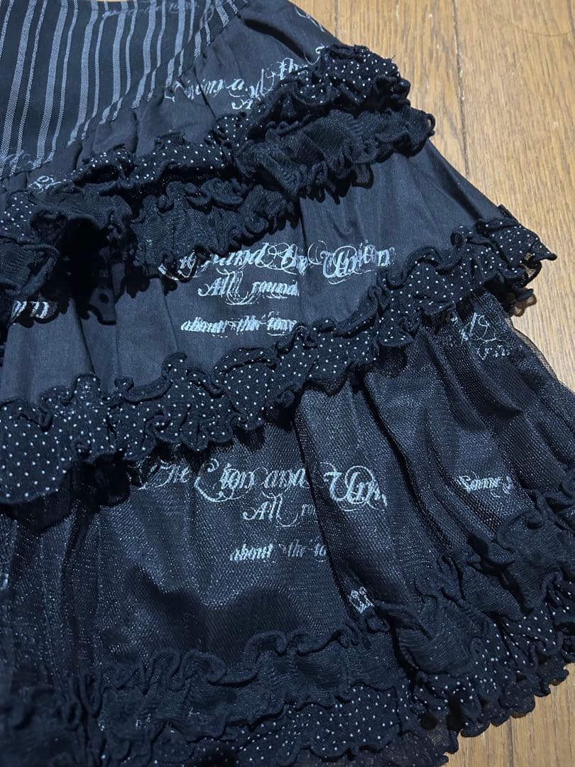 h.NAOTO FRILL フリル　レース　コルセット　スカート　編み上げ　黒