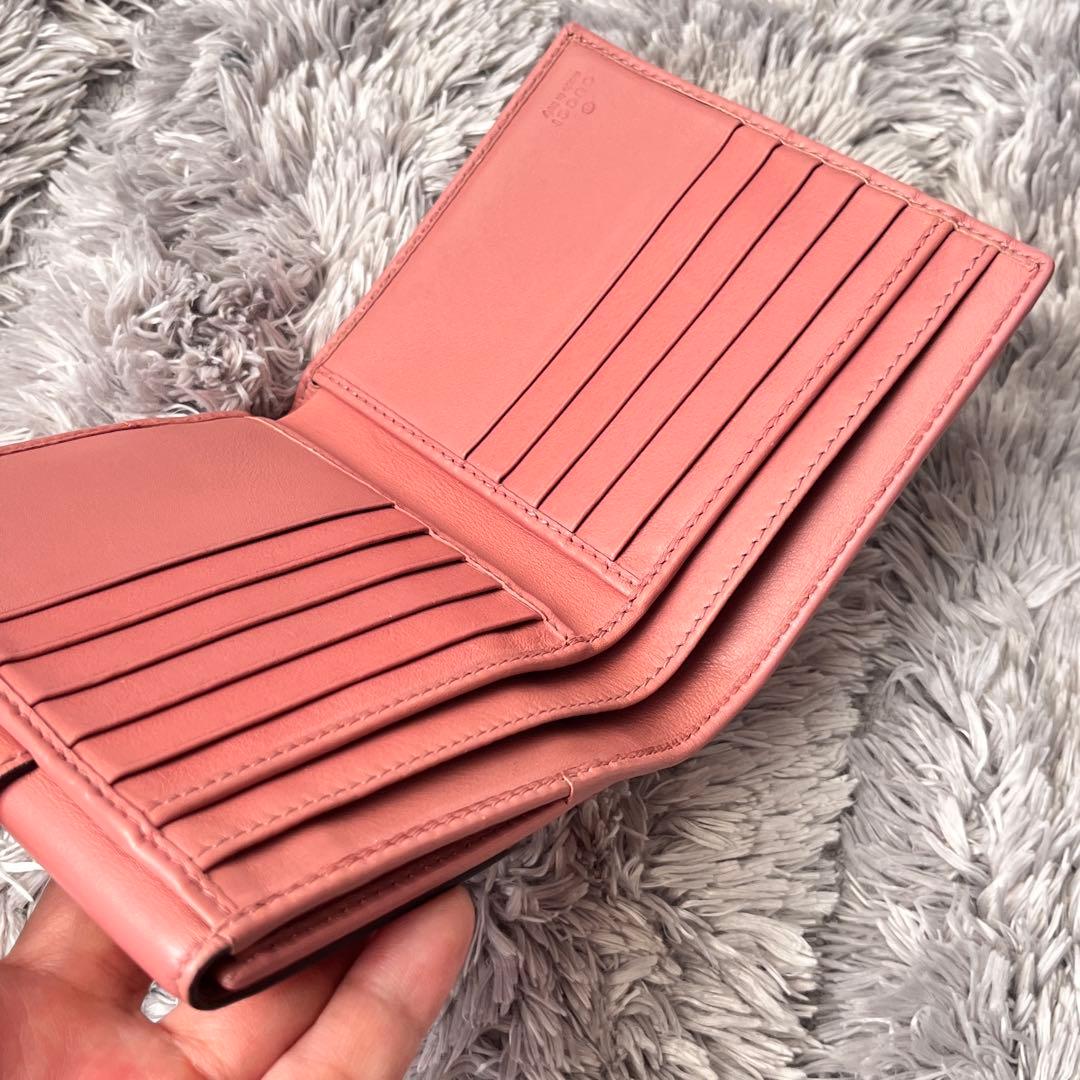 美品✨GUCCI 折り財布　GGキャンバス ラブリーハート　ピンクベージュ