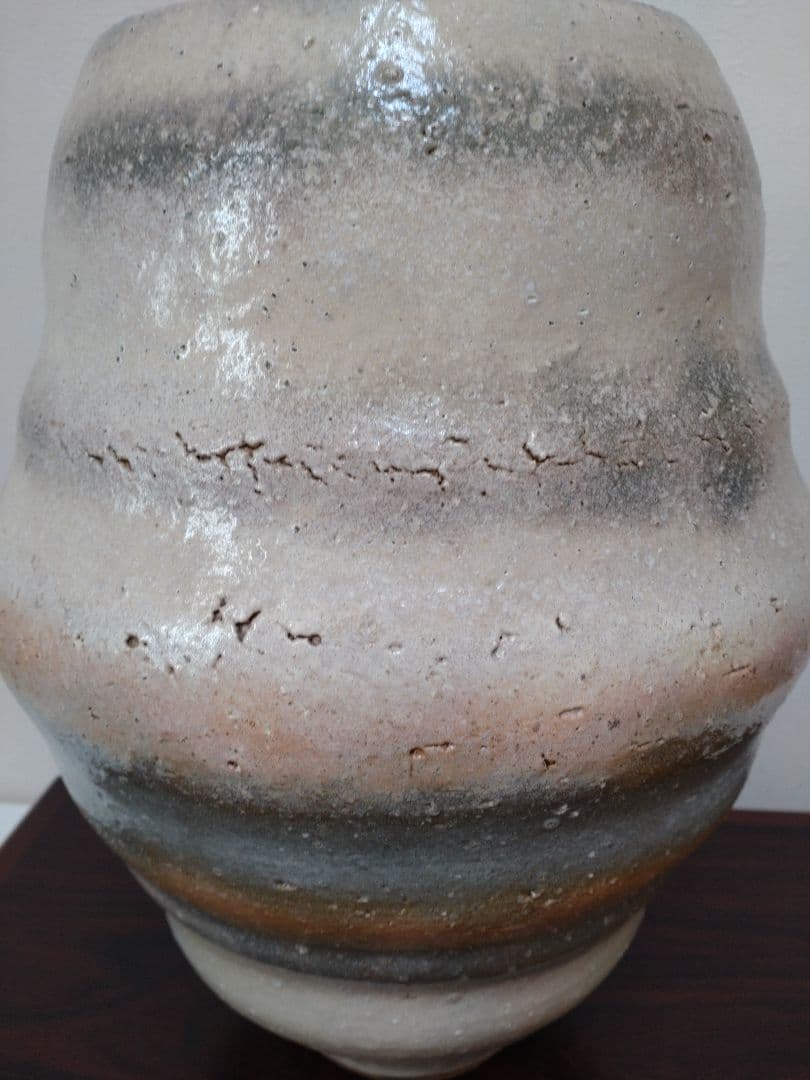 清水卯一 人間国宝 三色壷 高さ約34cm！特大花瓶 師:石黒宗麿