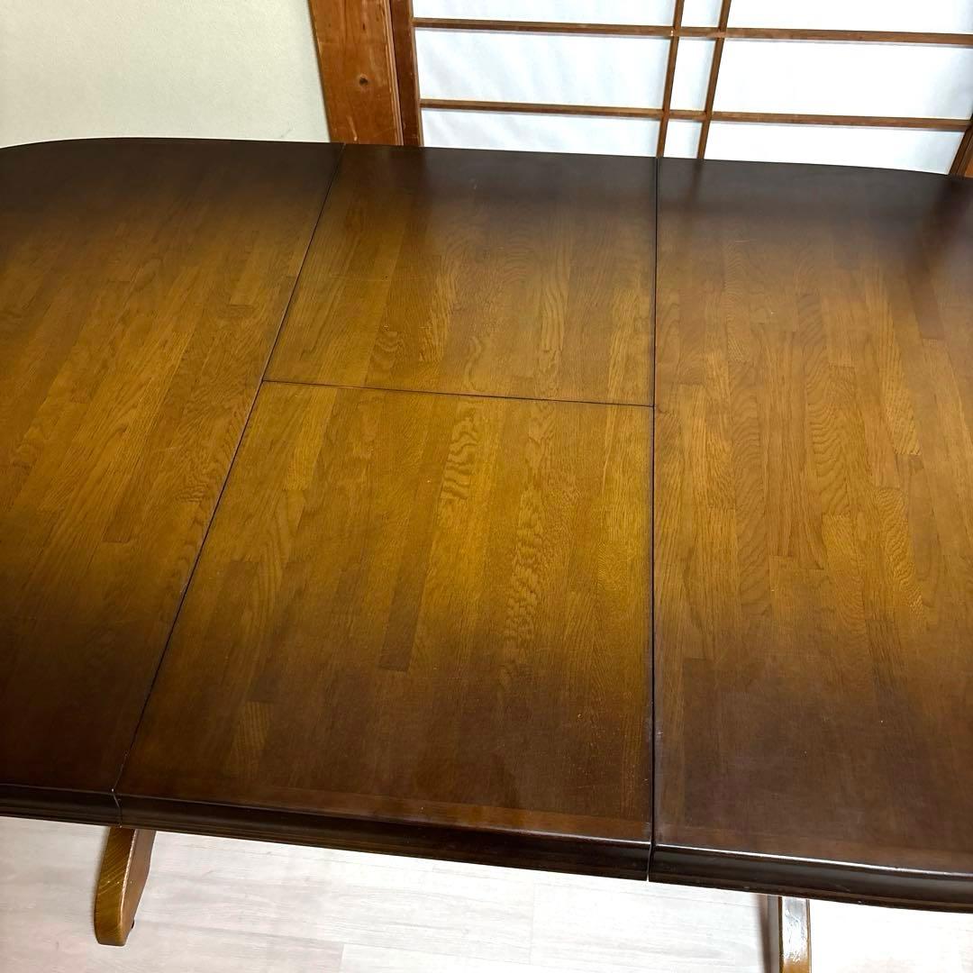 【良品】飛騨産業 伸長式 ダイニングテーブル エクステンションテーブル