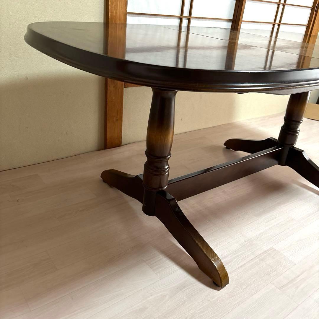 【良品】飛騨産業 伸長式 ダイニングテーブル エクステンションテーブル