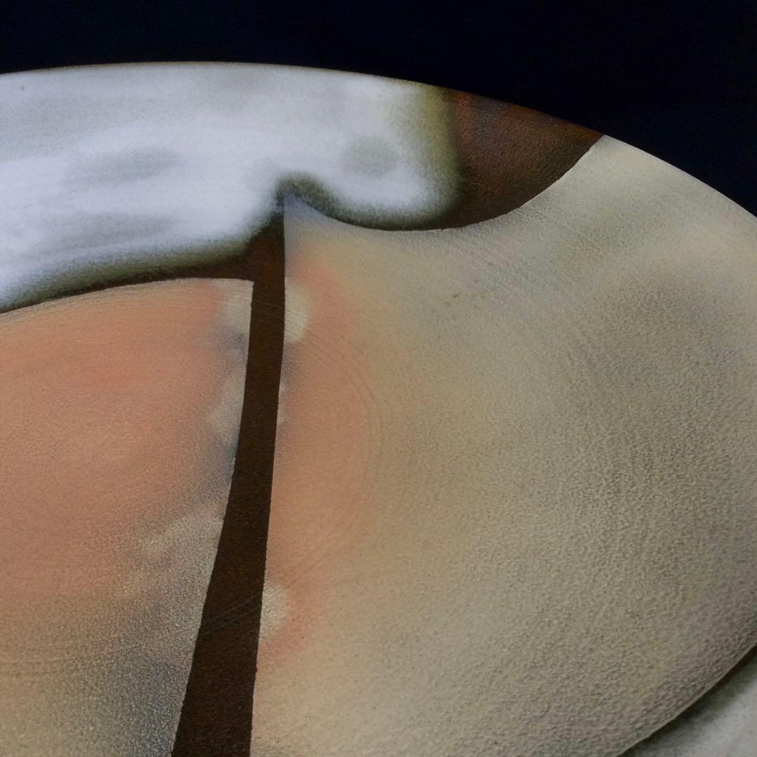 萩焼 白釉鉢 大皿 大野誠二作 供箱付 B824