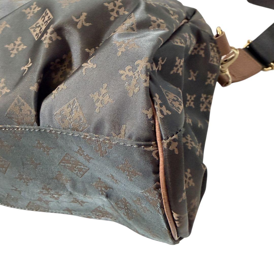 美品 ラシット 2way ショルダーバッグ モノグラム グレー