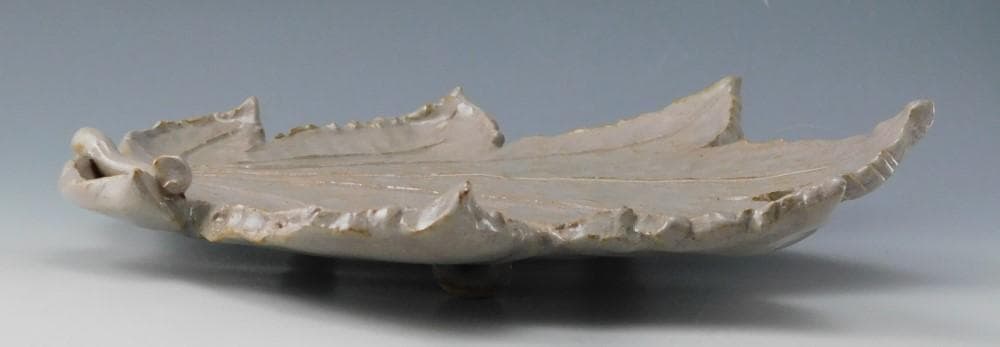 【鳳凰堂】大和吉孝松緑『萩焼 紅葉形菓子鉢』茶道具 菓子器 送料出品者負担