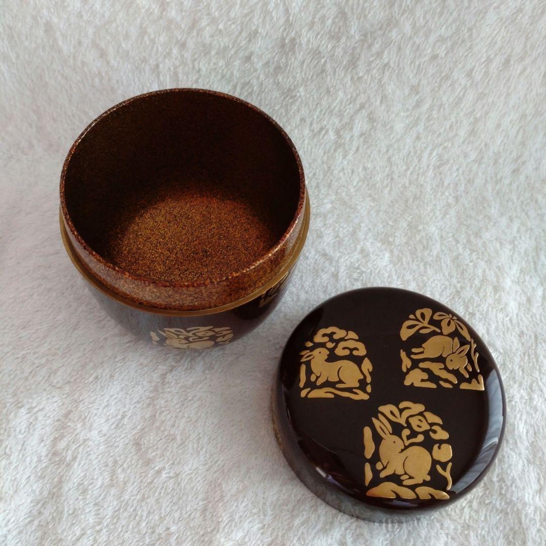 茶道具 輪島塗 岡本陽斉作 螺鈿装飾 春秋棗 共箱 V 9249