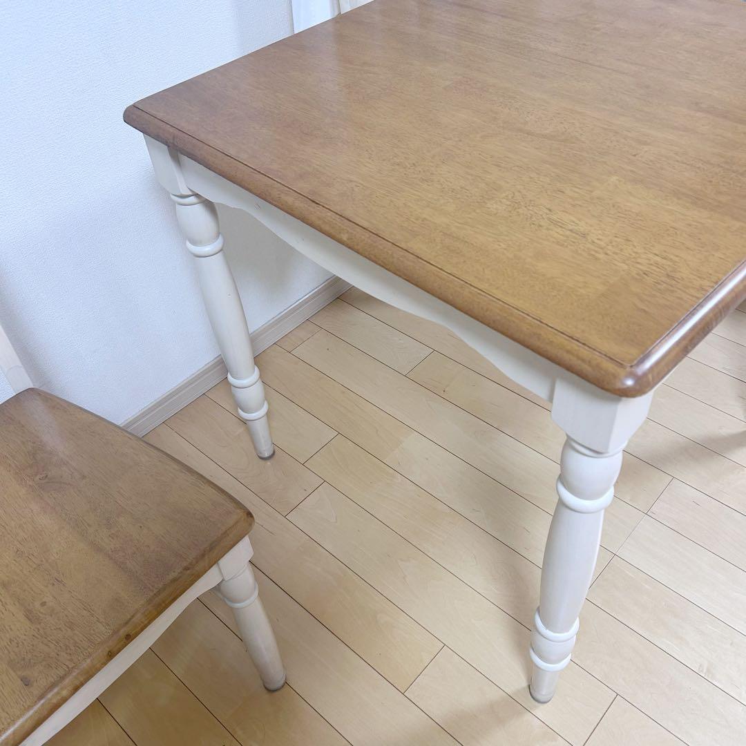 フレンチカントリー　ダイニングテーブル　姫家具　天然木　ラバーウッド　ロココ調