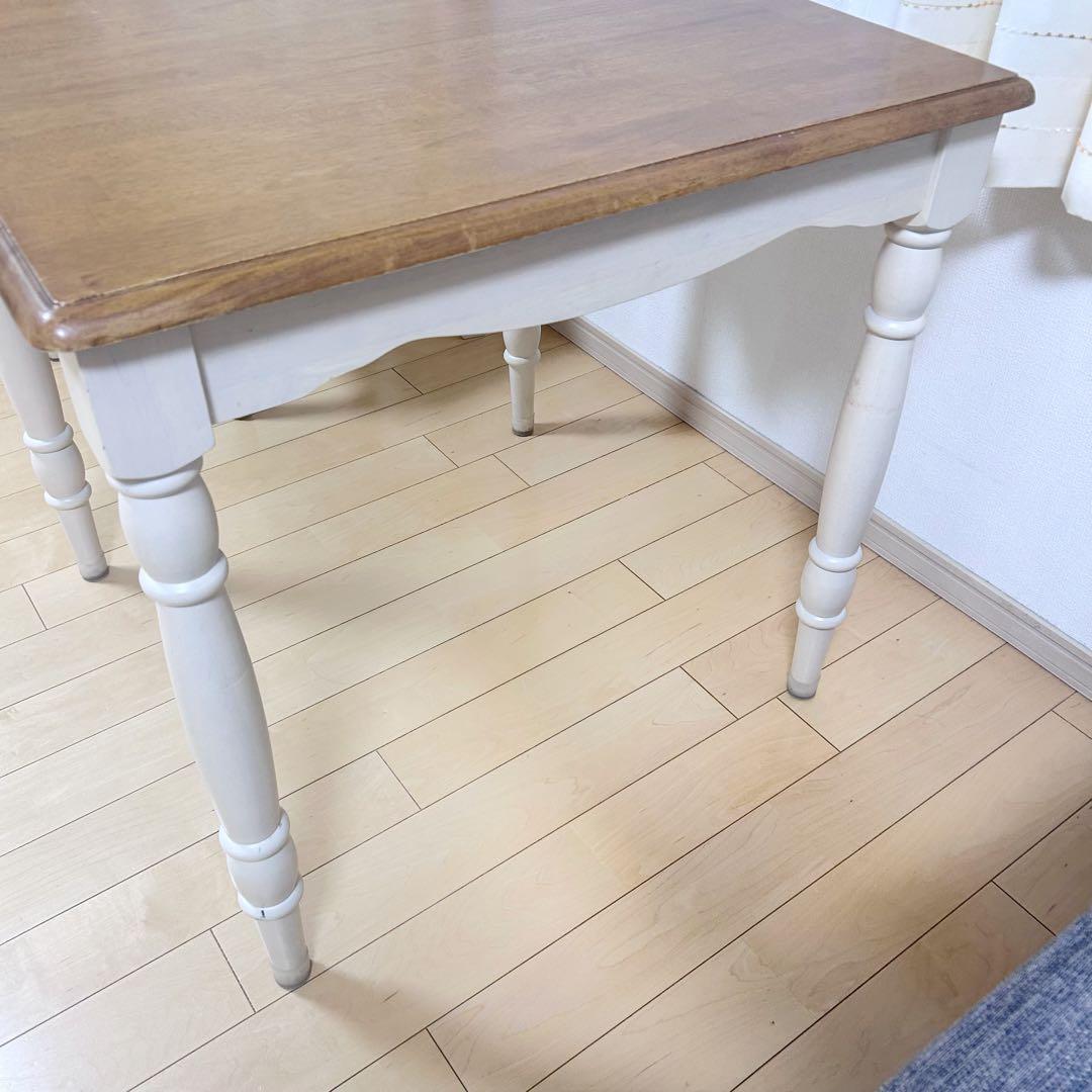 フレンチカントリー　ダイニングテーブル　姫家具　天然木　ラバーウッド　ロココ調