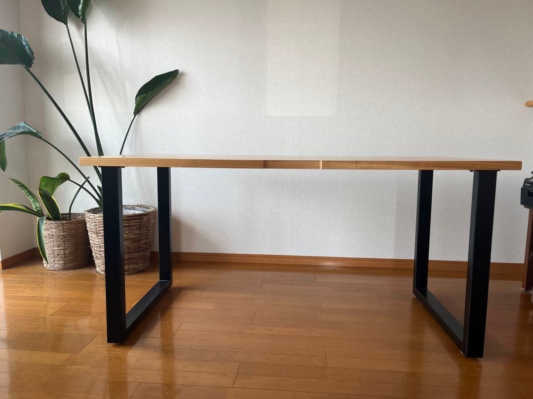 KANADEMONO PCデスク ダイニング 無垢 杉 アイアン150×70