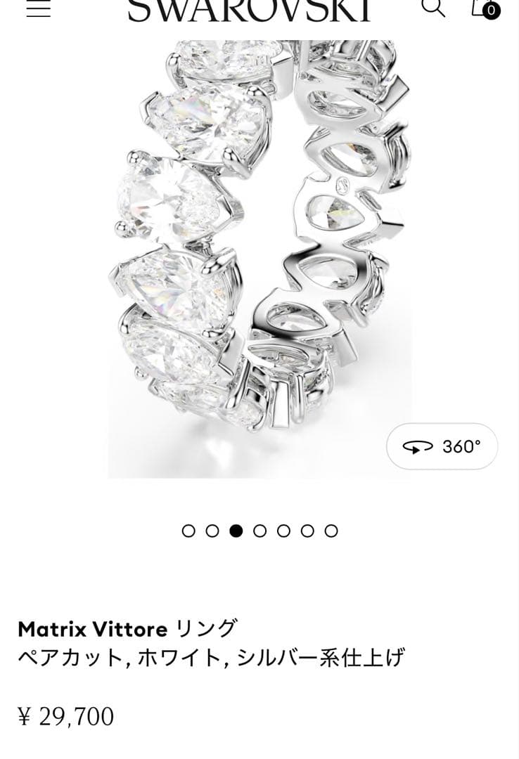 【即納】SWAROVSKI MatrixVittoreリング52 約10-11号