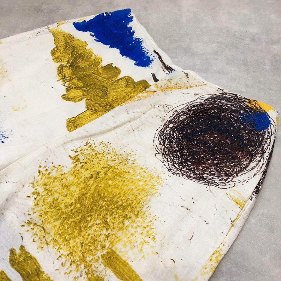 ナゴンスタンス 美品 ペイント ワイドパンツ ビッグシルエット マルチ