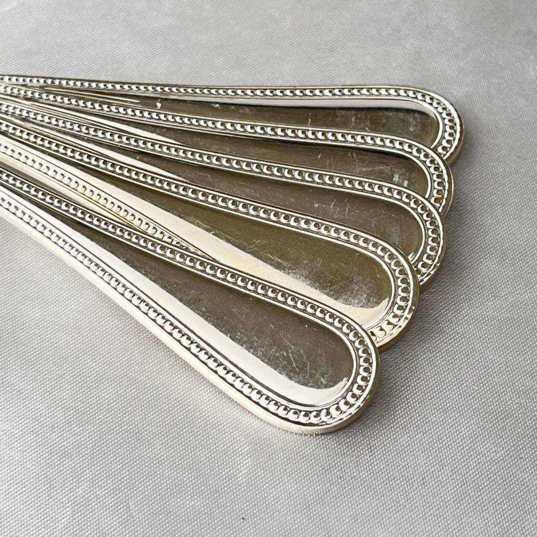 【英国】 パール ティースプーン 12本　エレガントな真珠モチーフ