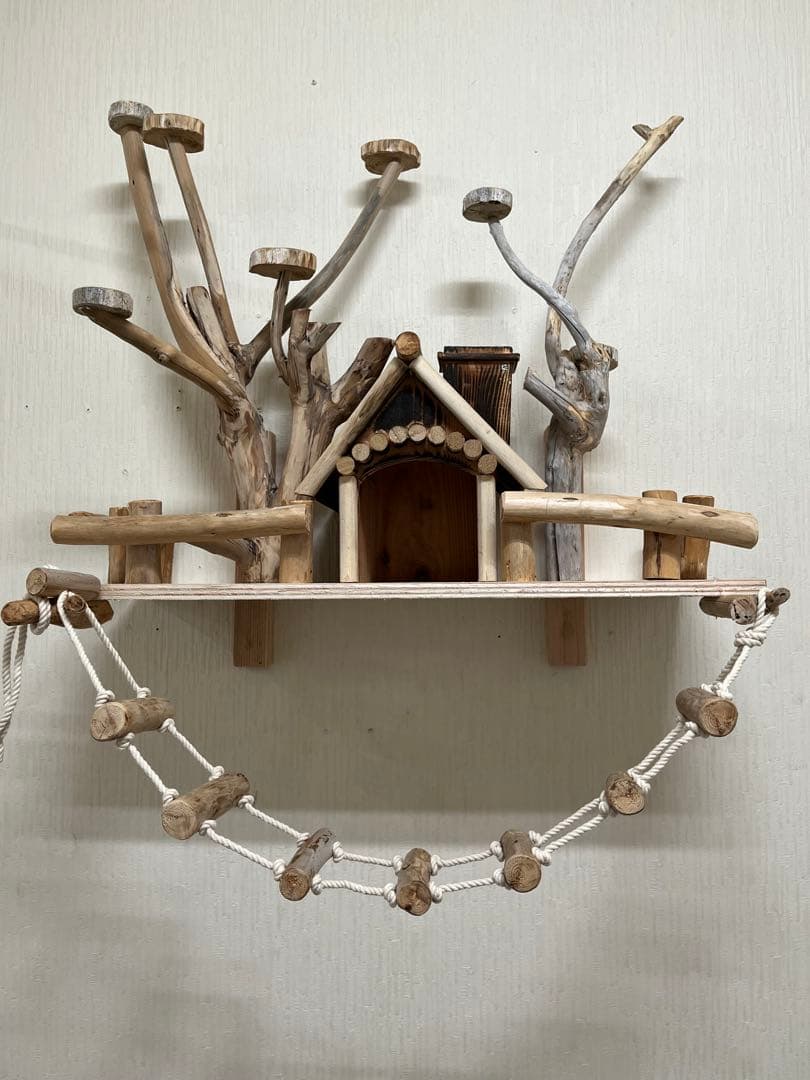 渡邊様専用鳥インコ止まり木 流木バードアスレチック 壁掛けタイプ