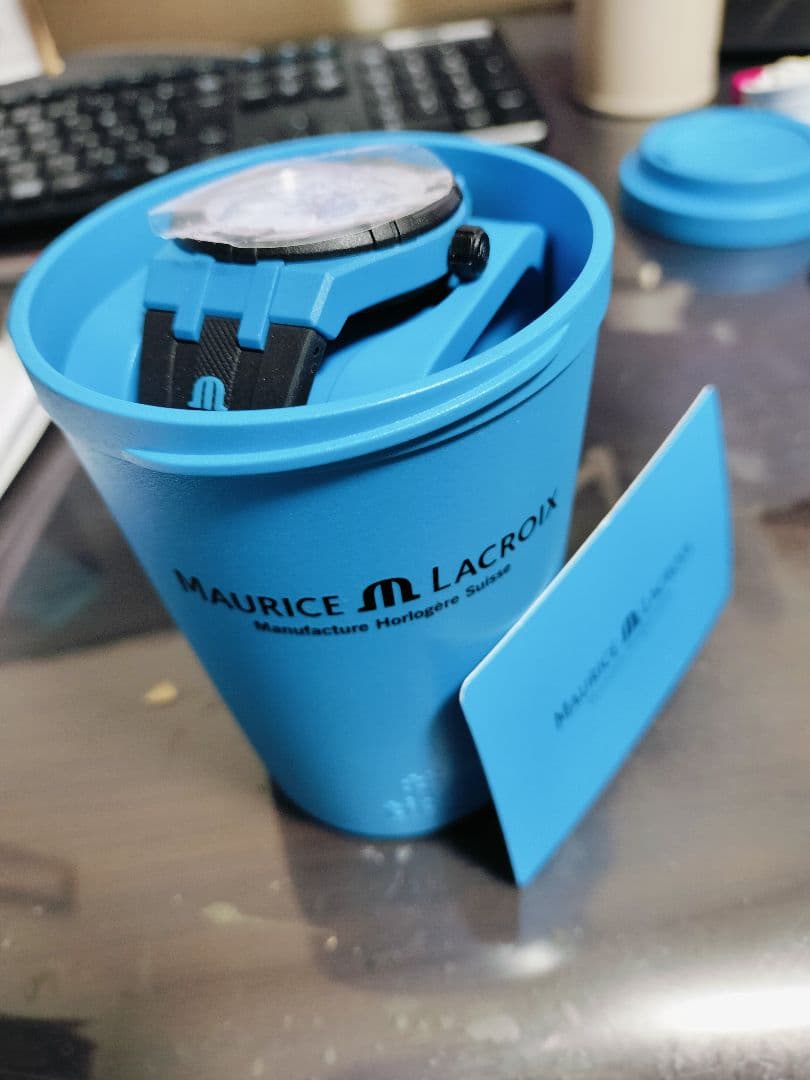 新品　Maurice Lacroix ブルー ラバーベルト 時計