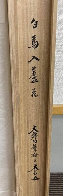 新品同様】掛軸 大徳寺 小林太玄筆『白馬入蘆花』紙本 肉筆 横軸 共箱