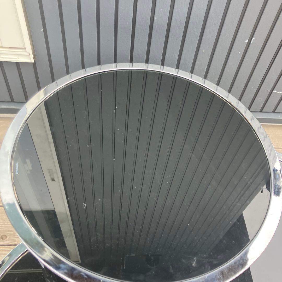 北欧レトロ ミッドセンチュリー 4段ラウンドテーブル ガラスサイド