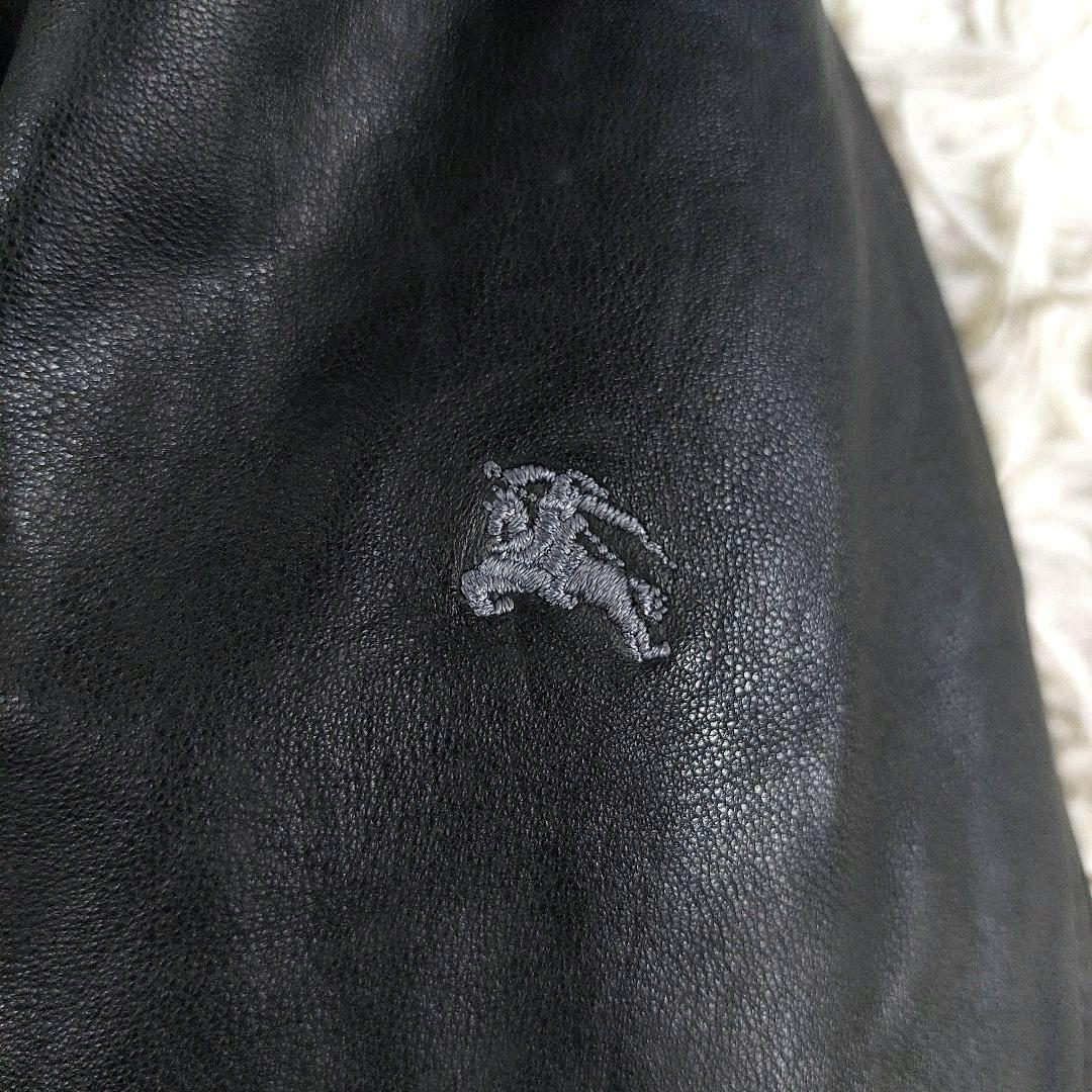 バーバリーブラックレーベル ラムレザーホースロゴ ノバチェック