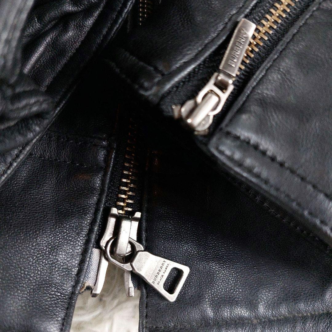 バーバリーブラックレーベル ラムレザーホースロゴ ノバチェック