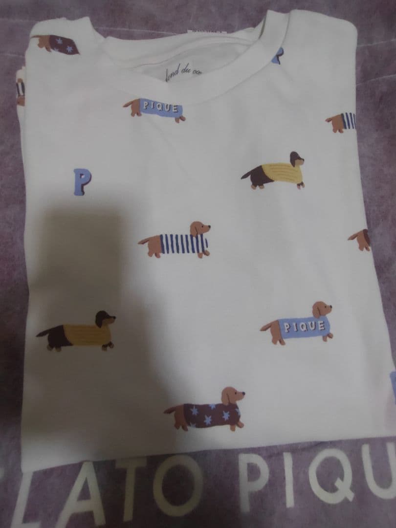 ジェラートピケ ダックスフンド カットソー ロングパンツセット