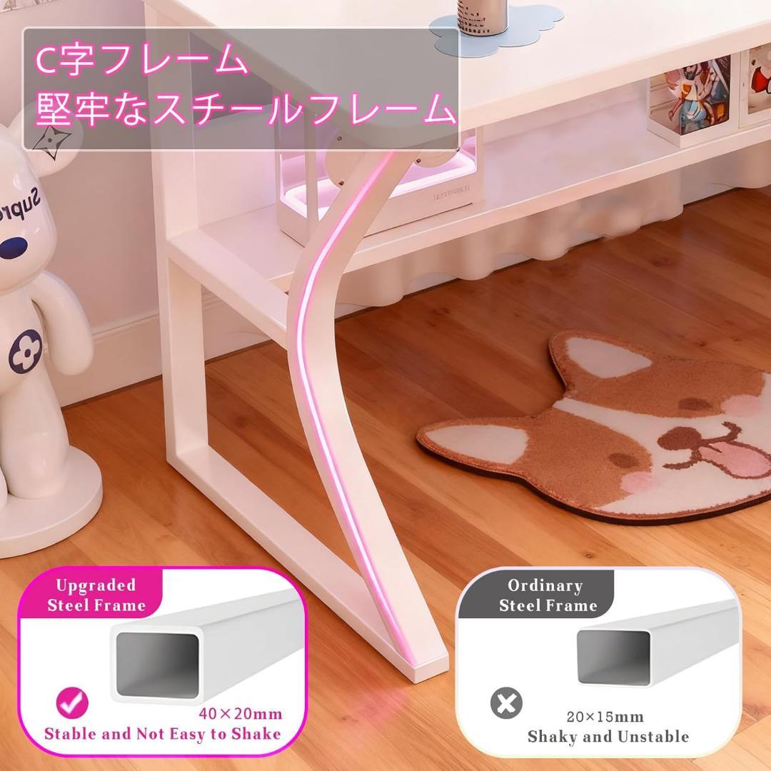 パソコンデスク コンパクト 幅100cm ゲーミングデスク 木製 PCテーブル