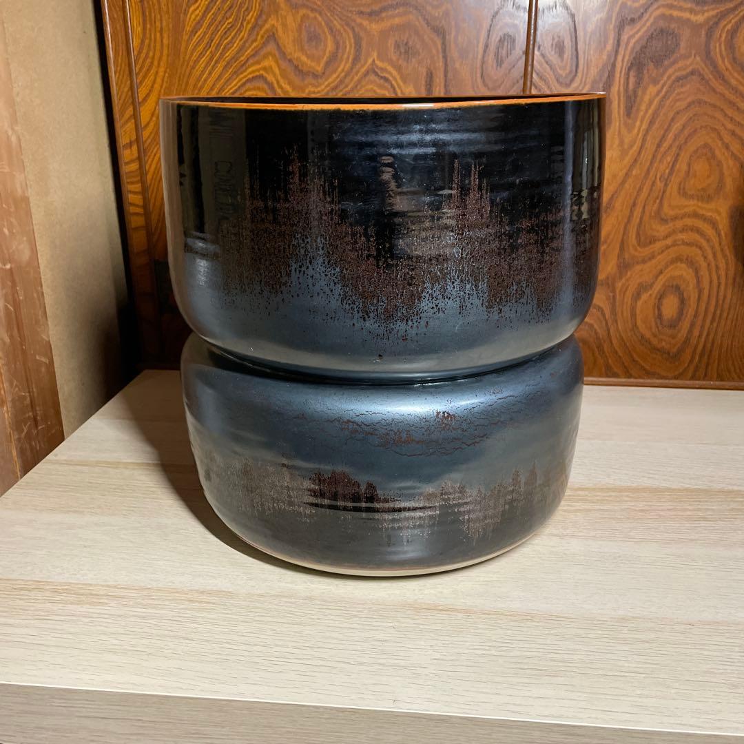 個展出品大作　青木龍山　天目曙光大花器　箱なし