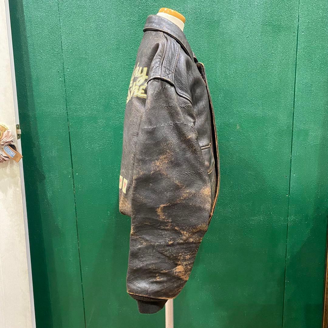 d*3様 希少 アヴィレックス レザージャケット ピンナップガール 90s ビン