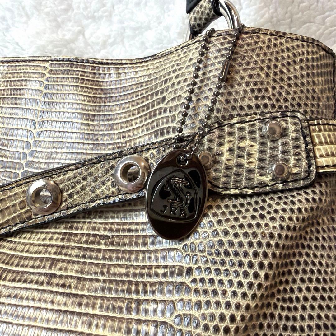 【極美品・JRA認定】リザードレザー ハンドバッグ トカゲ革 日本製 191
