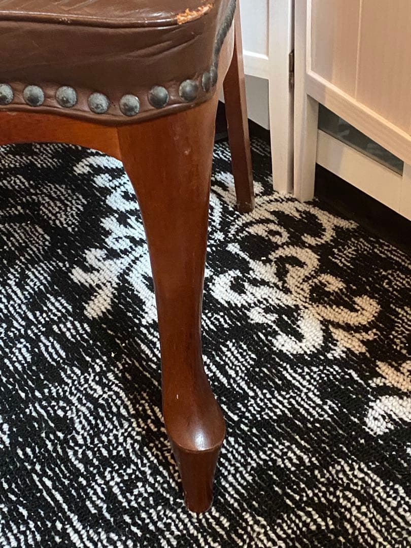 美品♦️ハイバック 猫脚 高級チェア♦️鋲留 英国風 ヴィンテージ