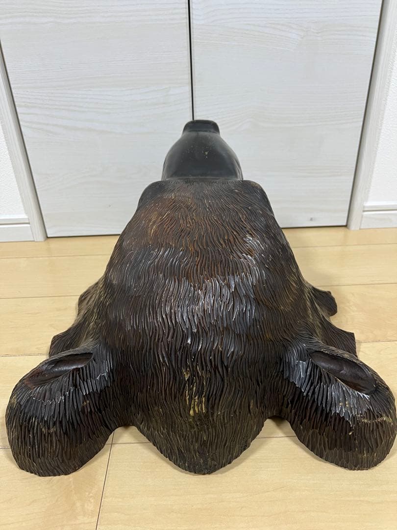 【希少】木彫り 熊 壁掛け 風水 縁結び 民芸品