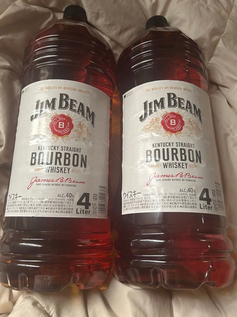 Jim Beam バーボンウイスキー 4リットル 2本セット