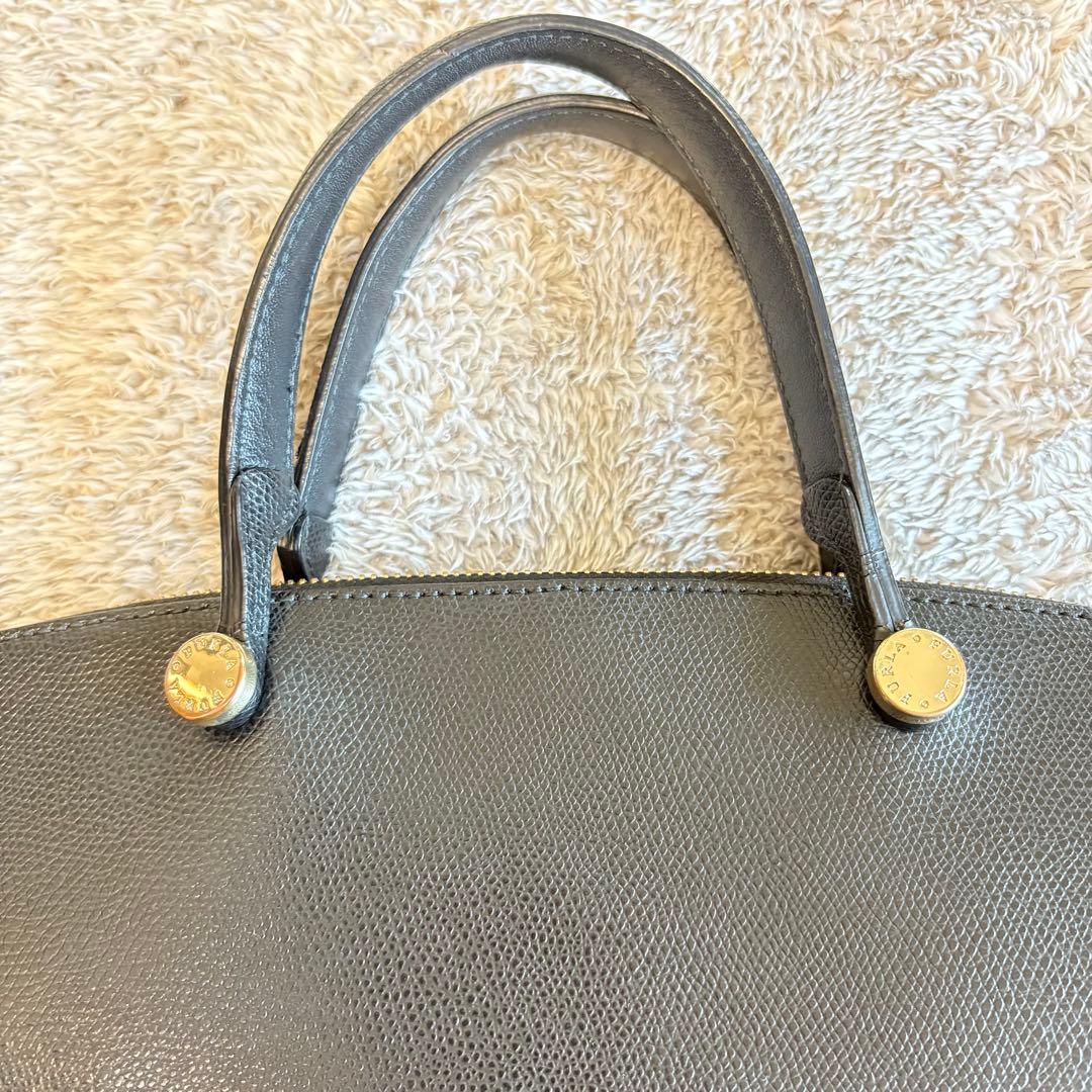 ◎美品◎ FURLA PIPER フルラ パイパー ブラックレザー ハンドバッグ