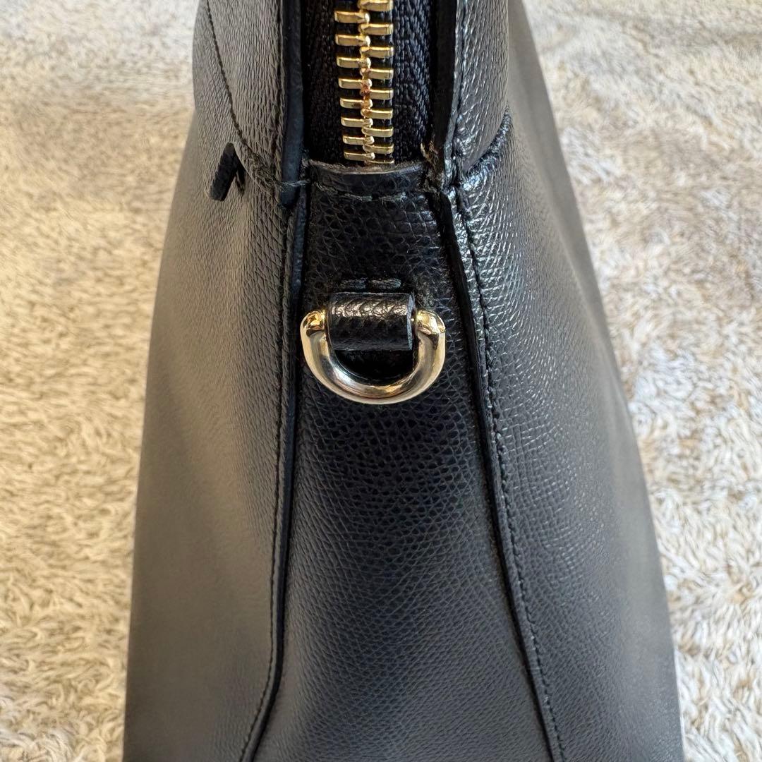 ◎美品◎ FURLA PIPER フルラ パイパー ブラックレザー ハンドバッグ
