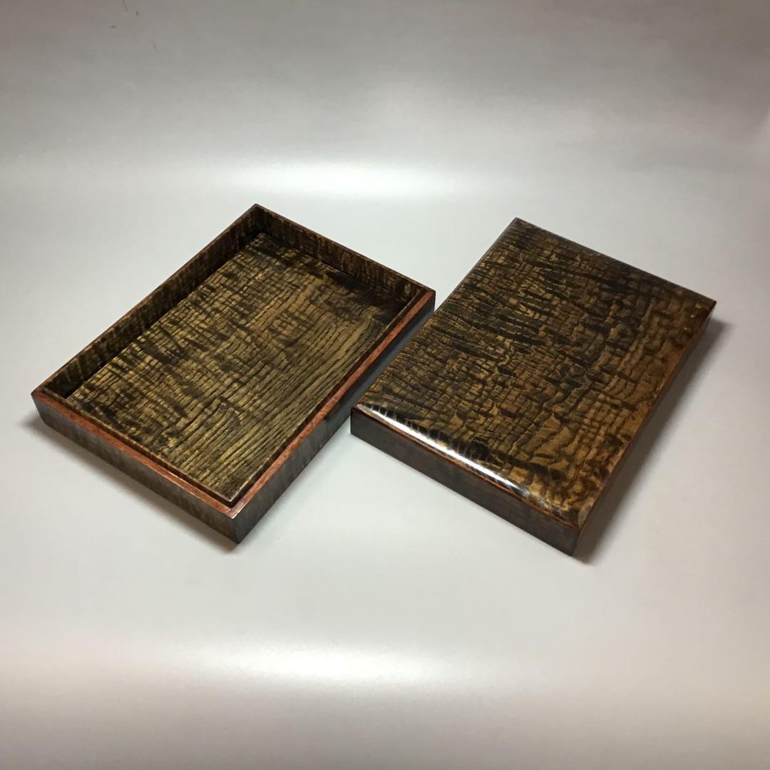 タモ玉斑杢の硯箱　小物入れ　宝石箱　指物仕上げ