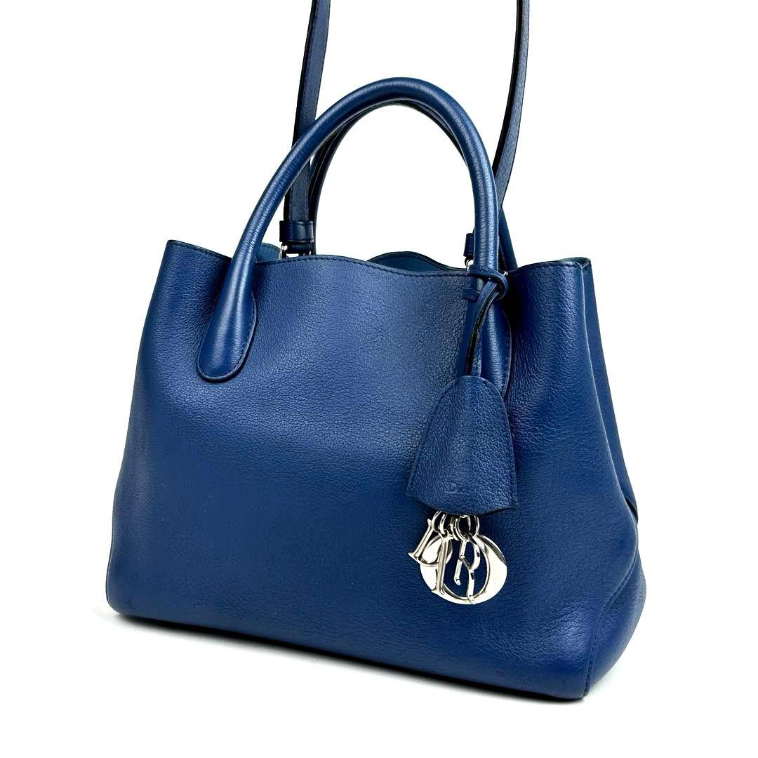 【美品】ディオール　オープンバー　ショルダーバッグ　2way　トロッター　レザー