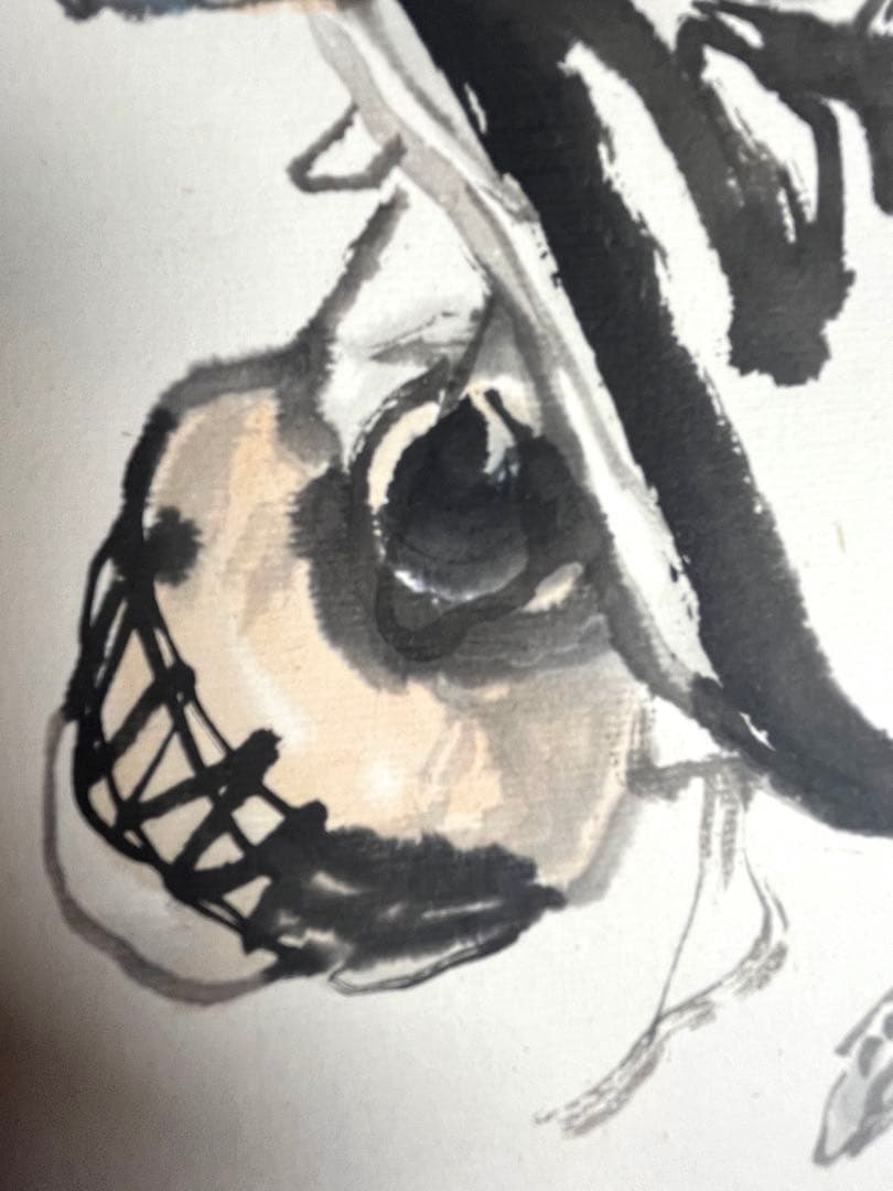 中国画 色紙 額 額縁 美術品 絵画 書道 アンテイーク 画額 在銘 肉筆