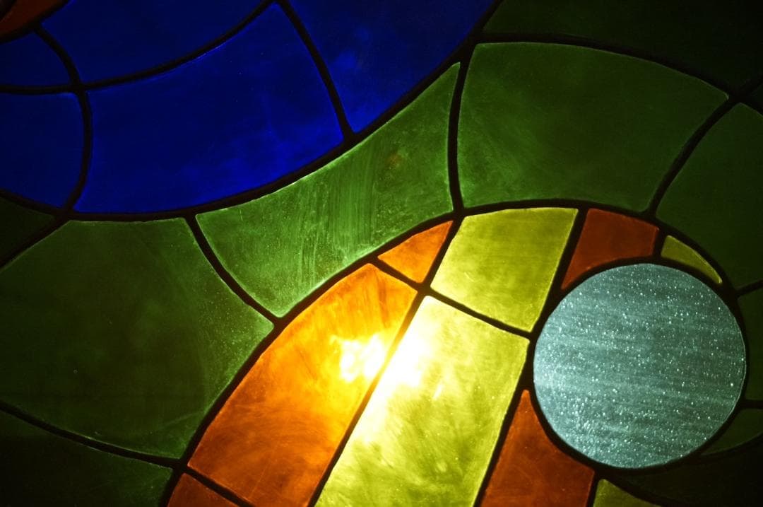 大型 ヴィンテージ ステンドグラス アンティークパネル 84.5×81