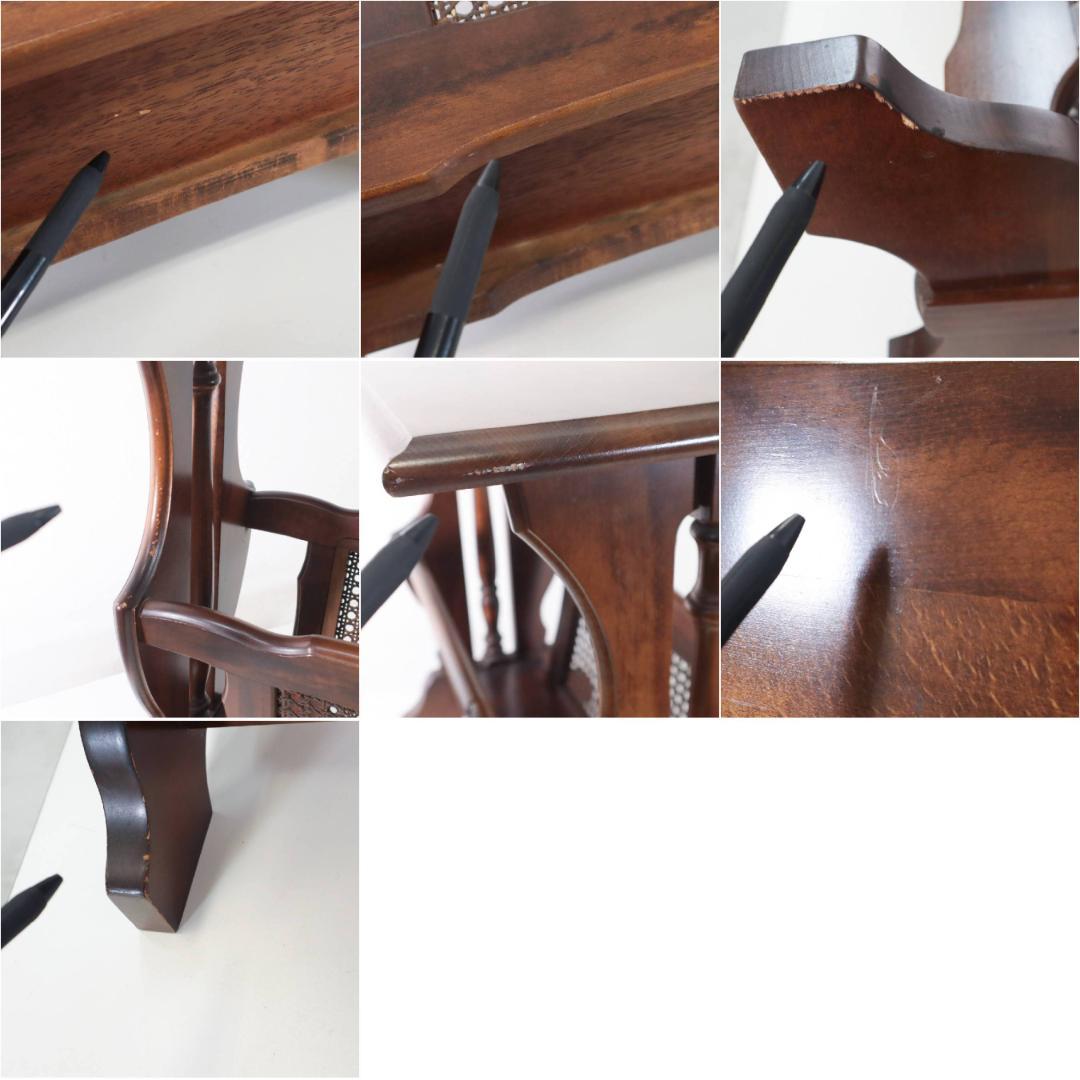 カリモク家具 コロニアル マガジンラック付き サイドテーブル ブナ材 クラシカル