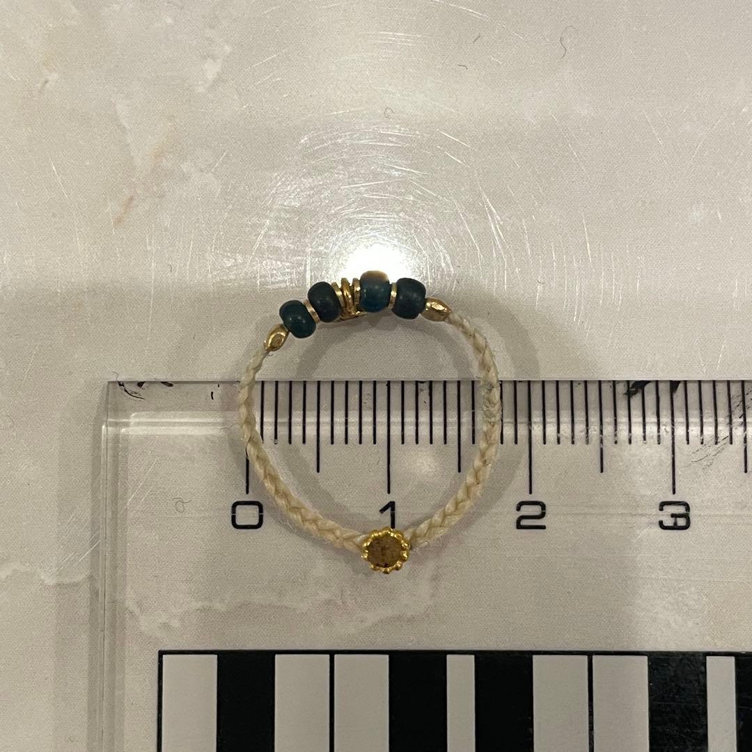 古代ビーズ リング ラピス ダイヤモンド 12号～13号