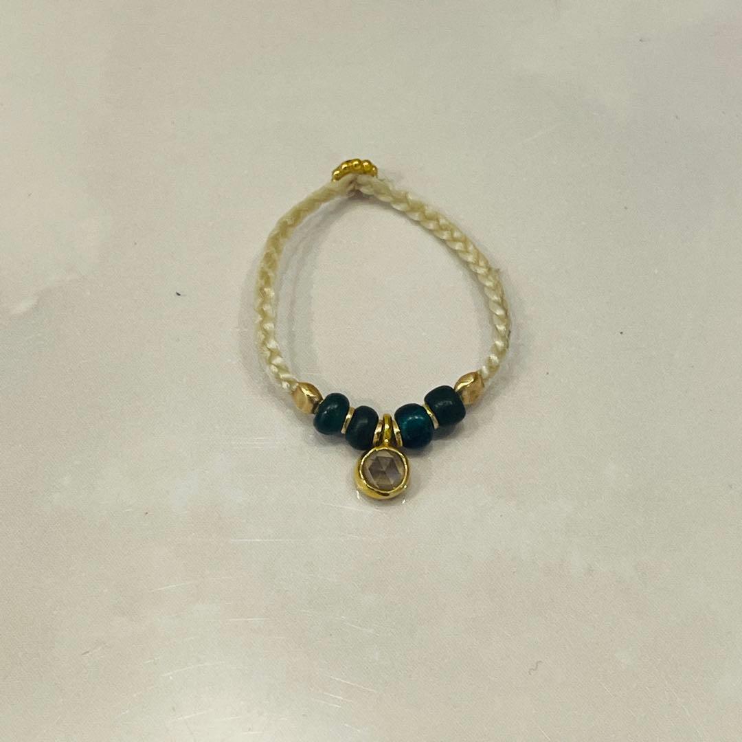 古代ビーズ リング ラピス ダイヤモンド 12号～13号