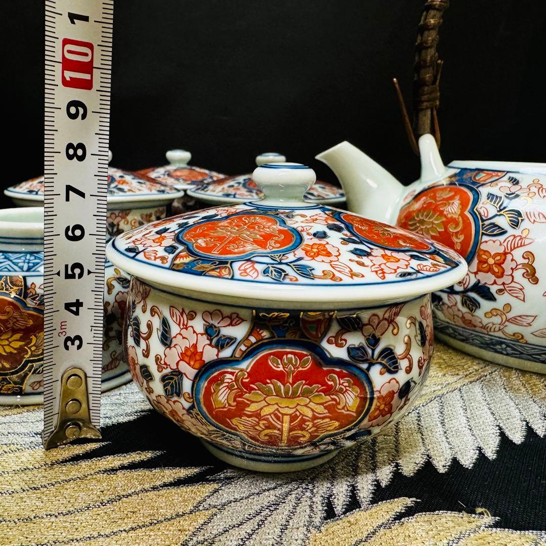 2399 有田焼弥左衛門茶器セット急須1客湯呑蓋付4客金彩