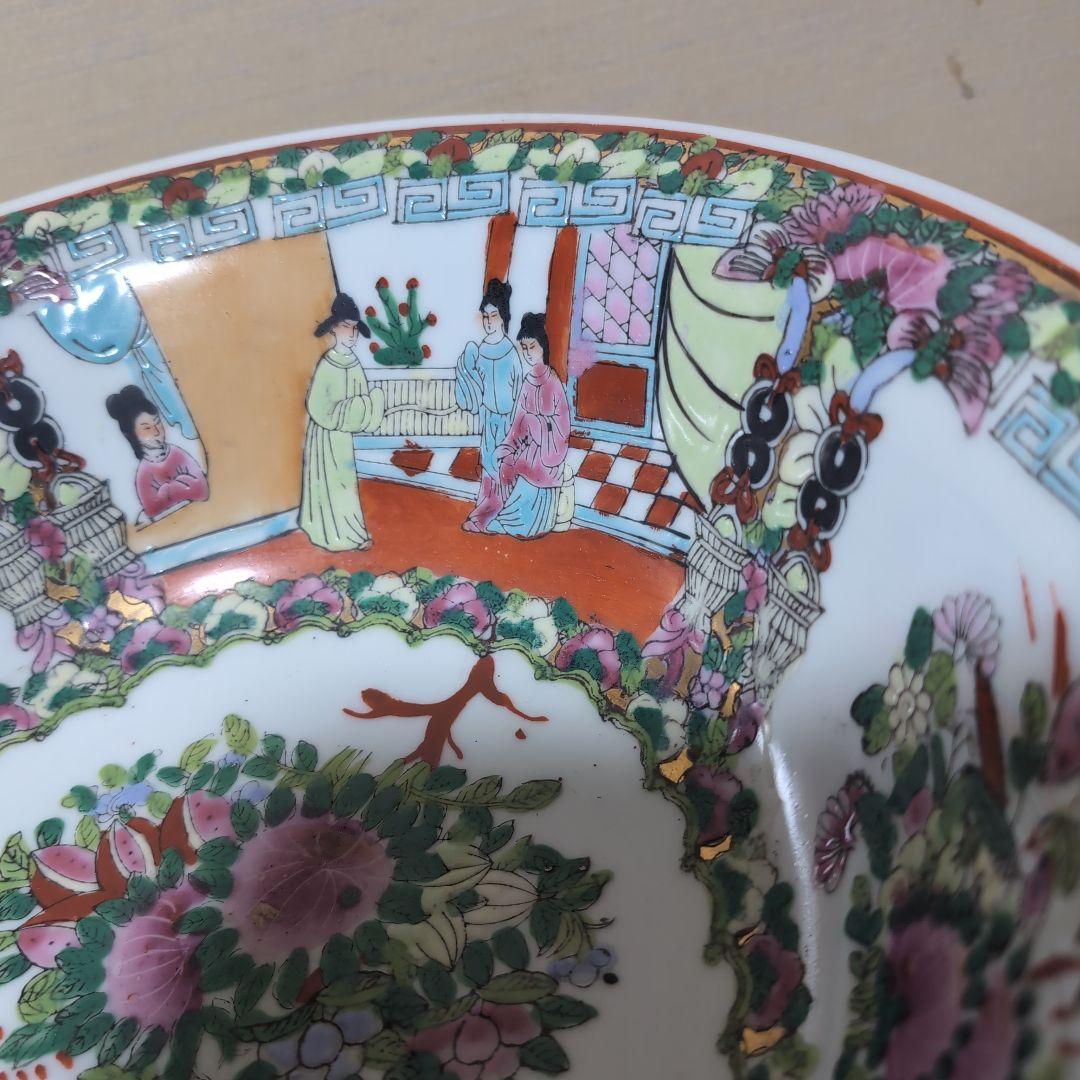 中国明時代五彩花、人物図特大丼 - メルカリ