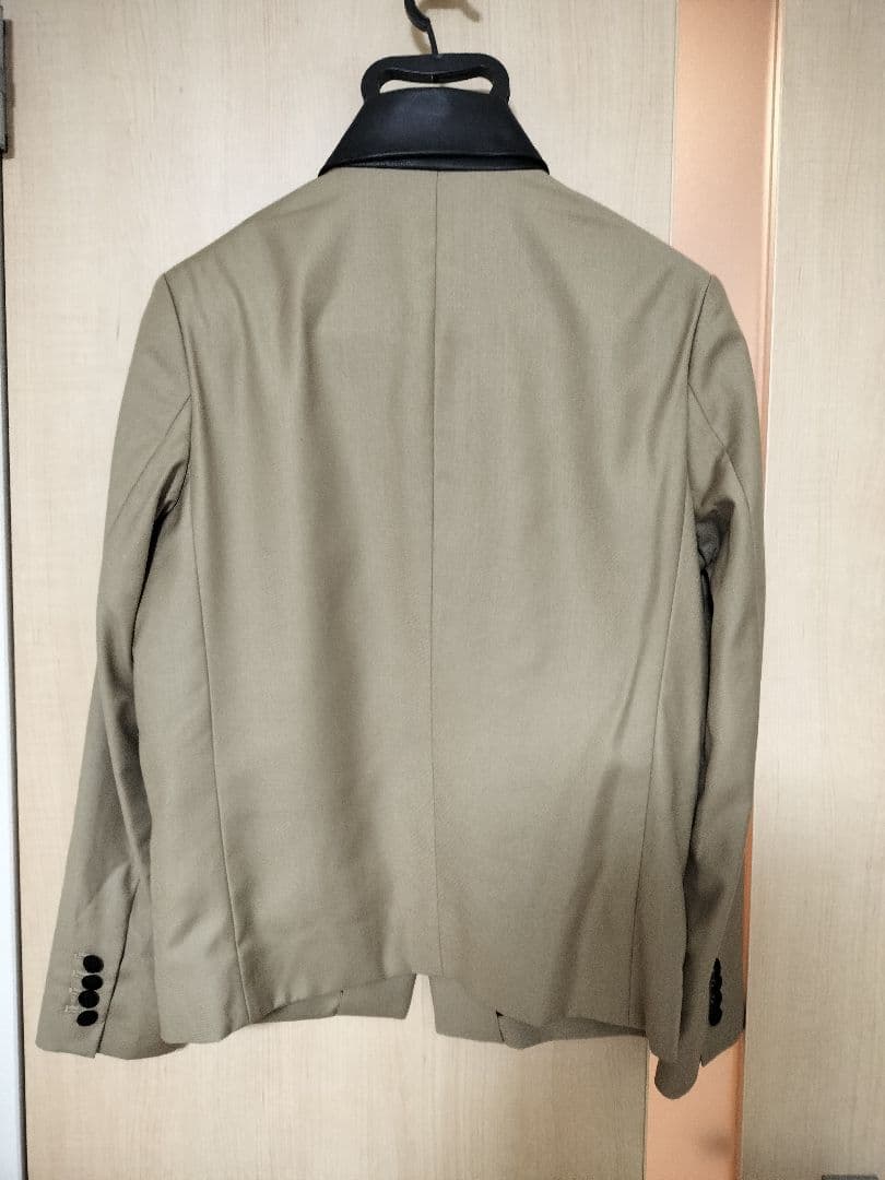 no id. black レザー 切替 ナポレオンジャケット