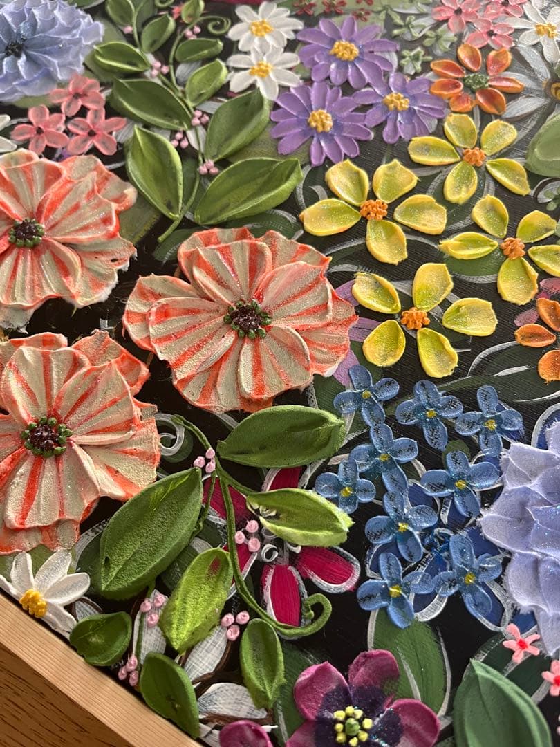 絵画 花の絵 フラワー アート テクスチャーアート ボタニカル