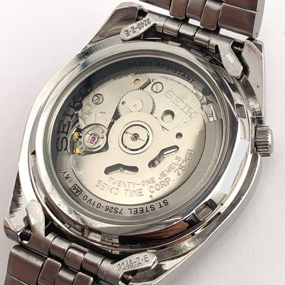 7-5304 SEIKO 7S26-01V0 自動巻き時計 ブラックダイヤル