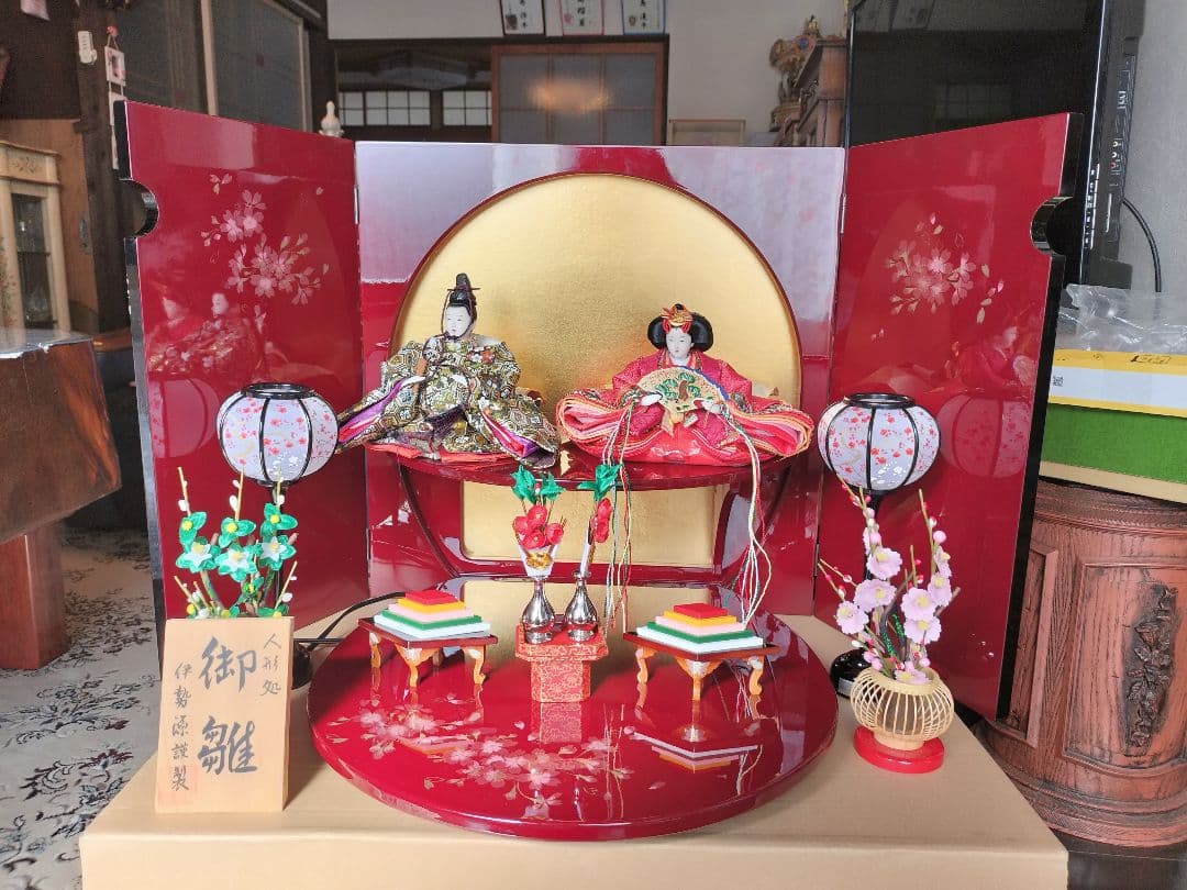 雛人形飾り台屏風円形台 1体 2段