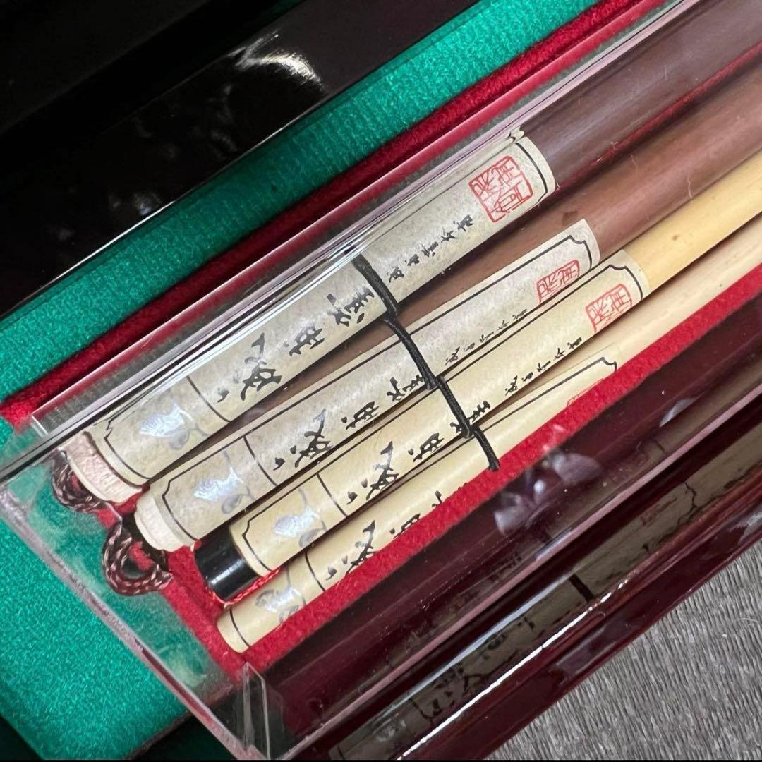 新品未使用 中国 書道具 成甫堂 青磁 上海 書道筆 中国筆 龍
